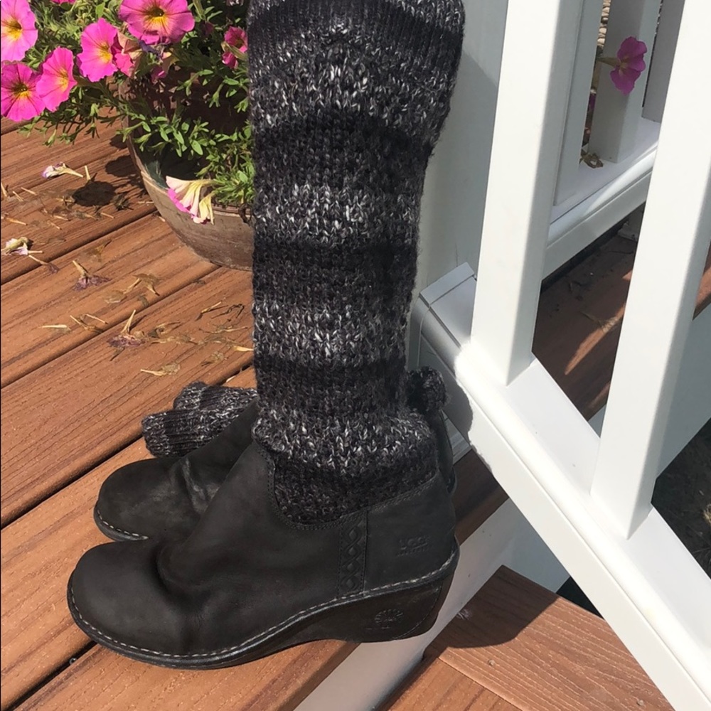 Ugg black leather boots